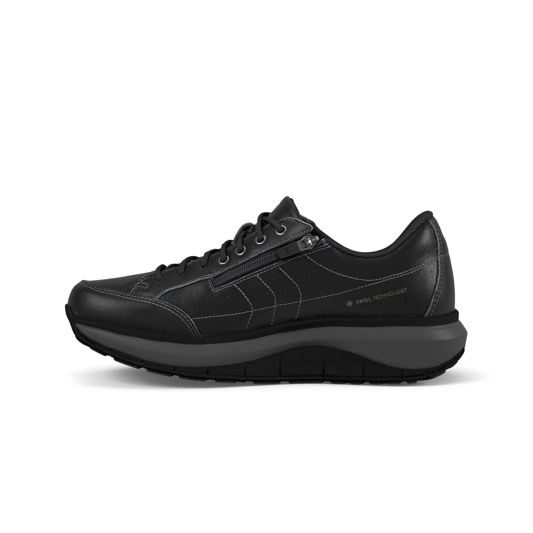 Black shoe on a white background