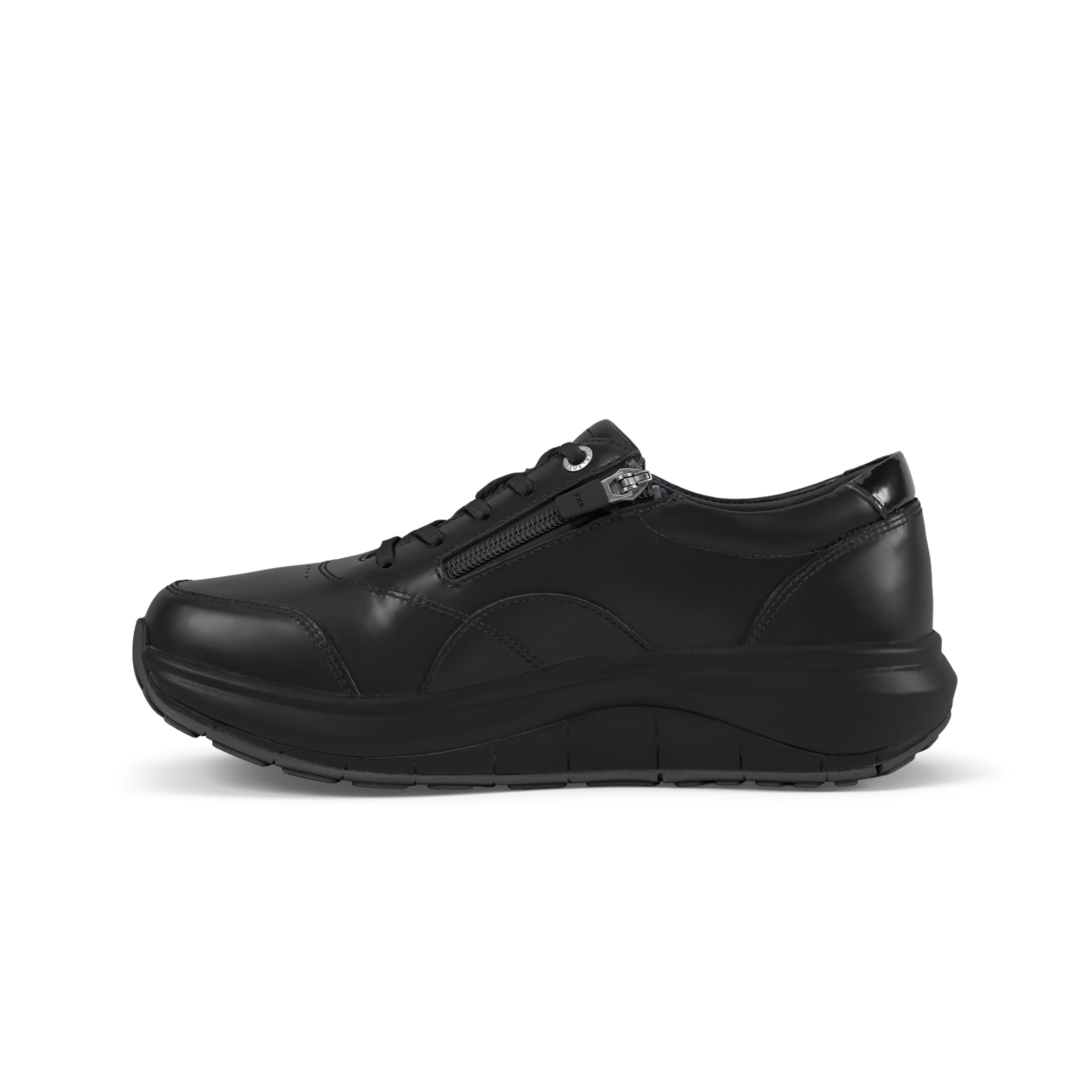 Black shoe on a white background