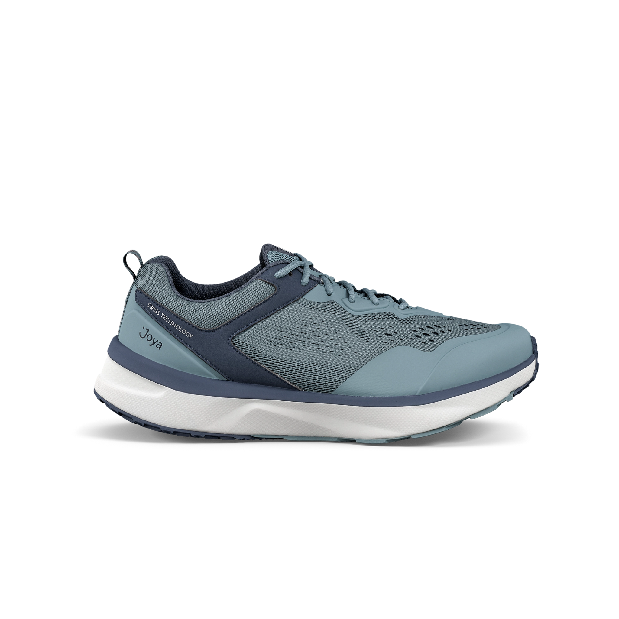 Gray athletic shoe on a white background