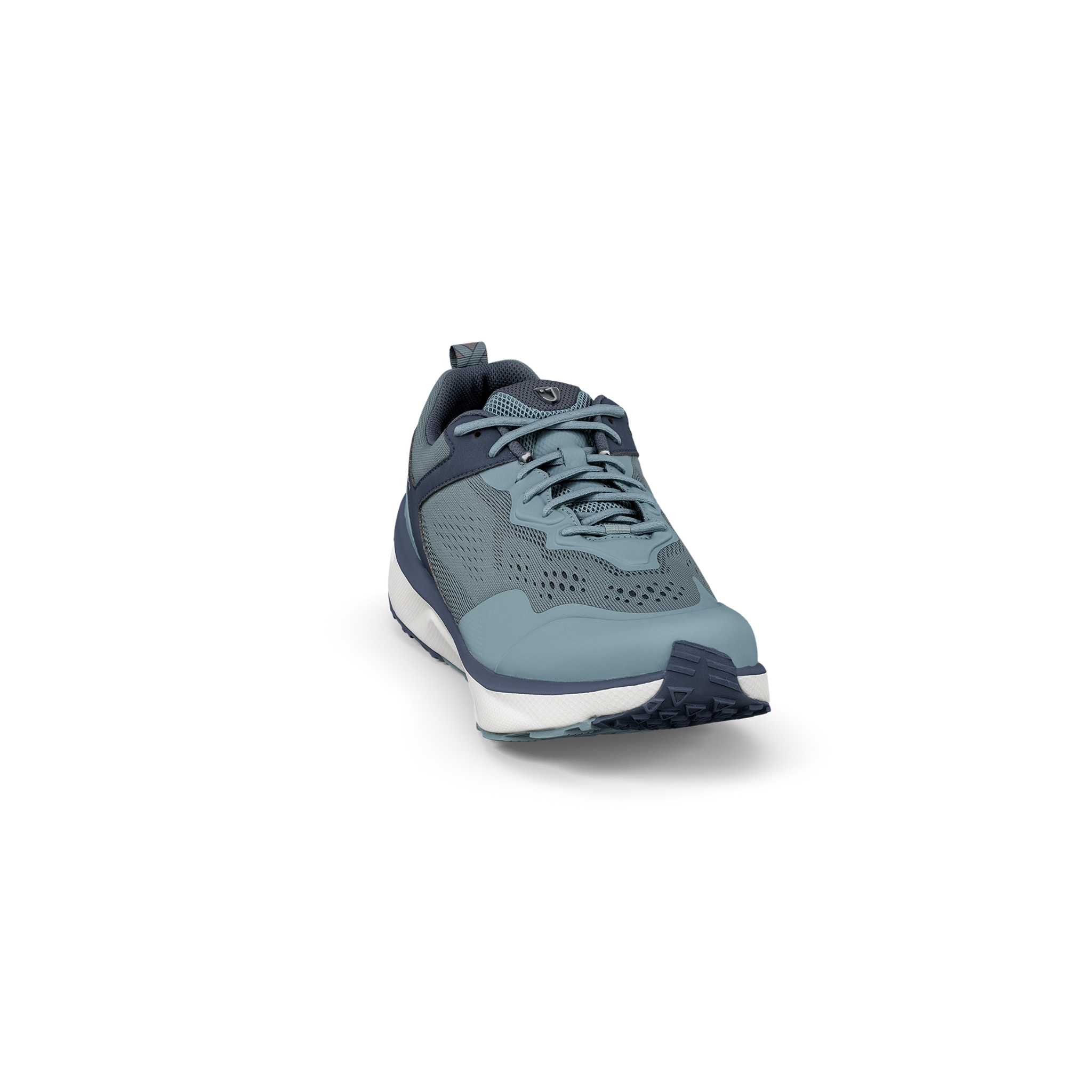 Gray athletic shoe on a white background