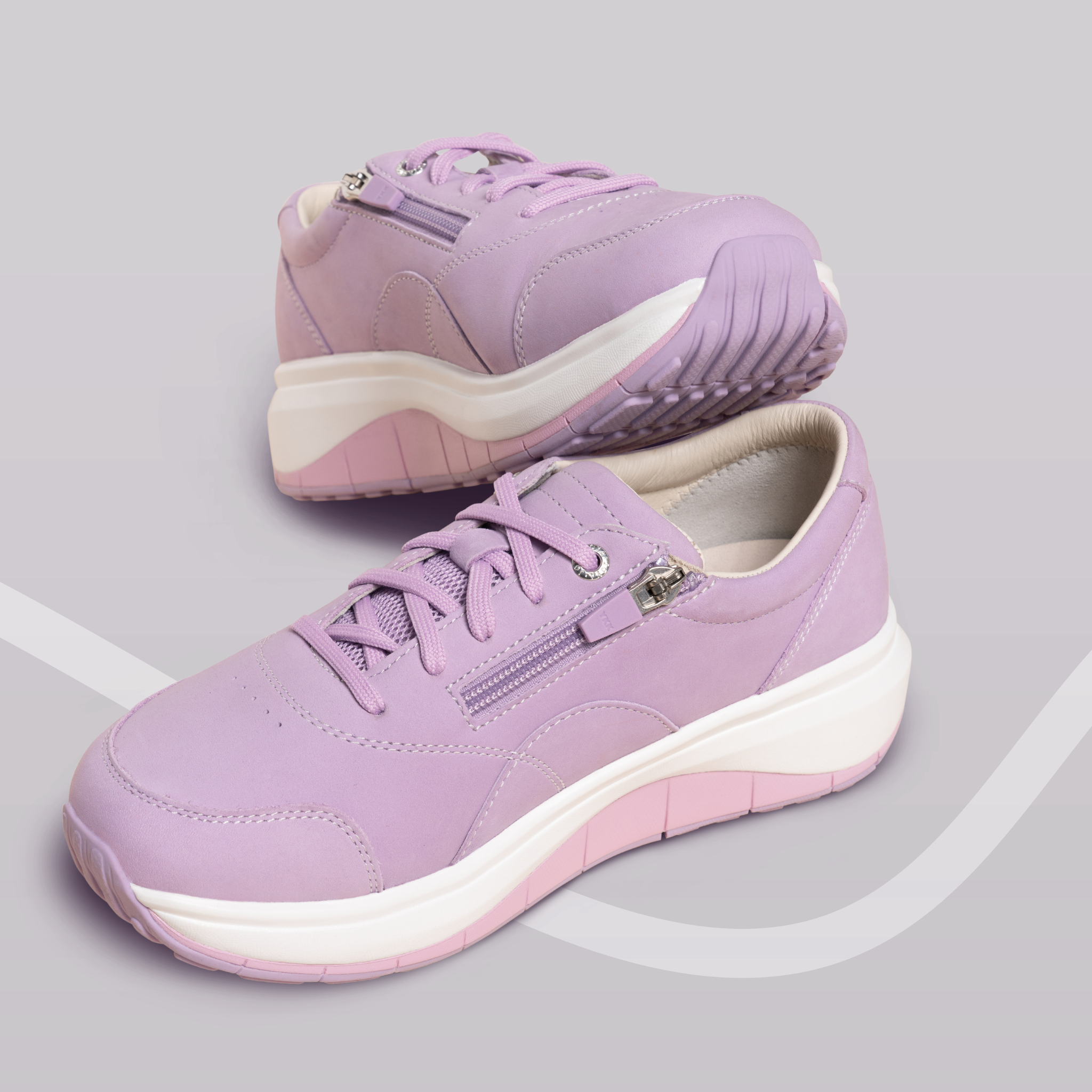 Joya Women's Venice Light Purple sneaker on grey background