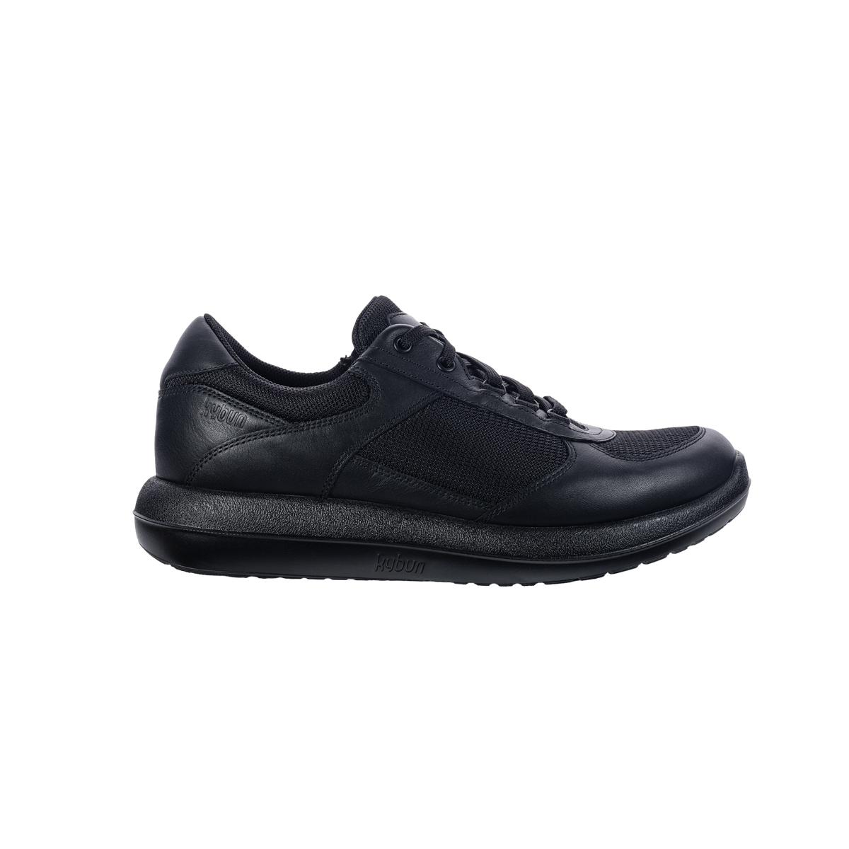 kybun men's rolle shoe in black with laces