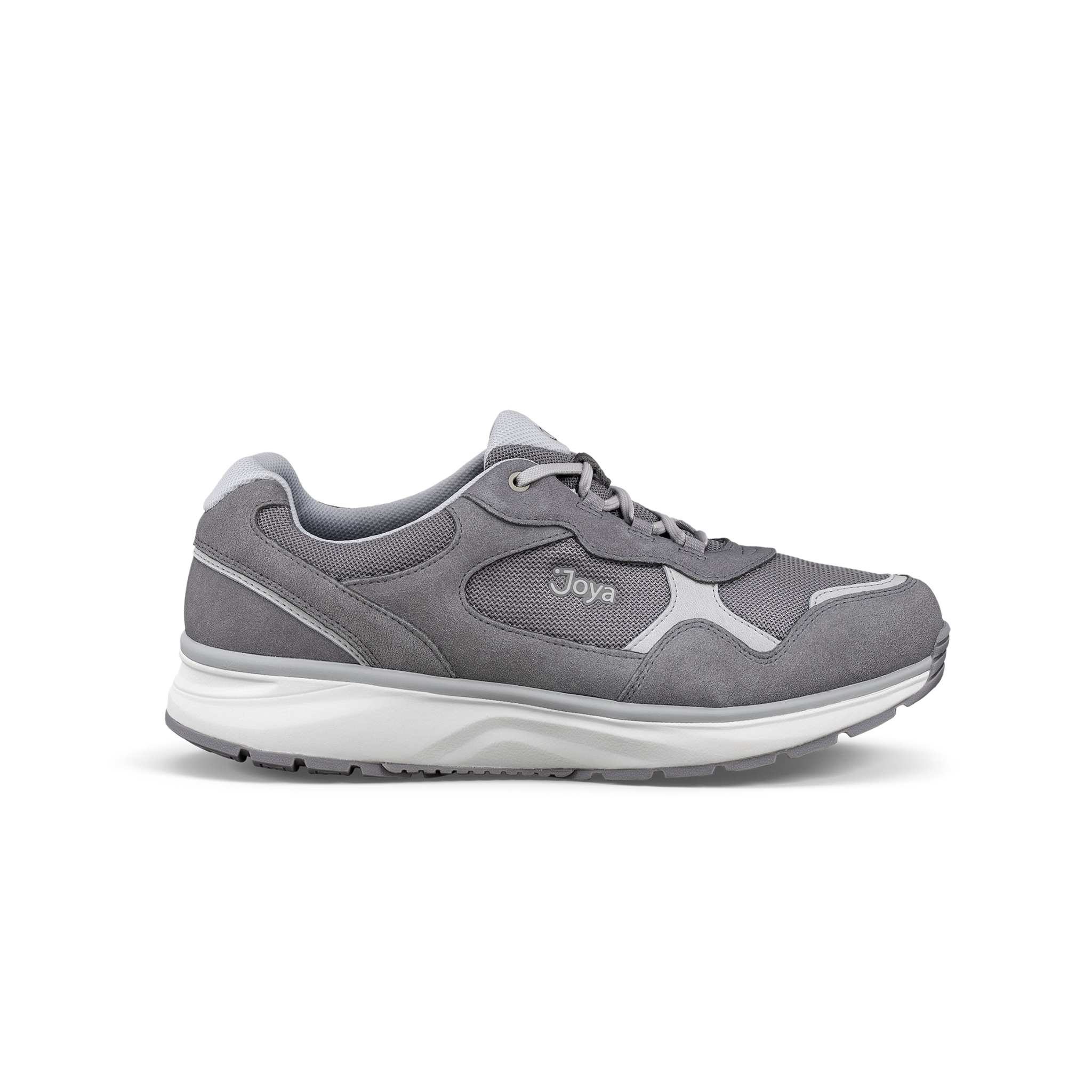 grey men's sneaker on white background