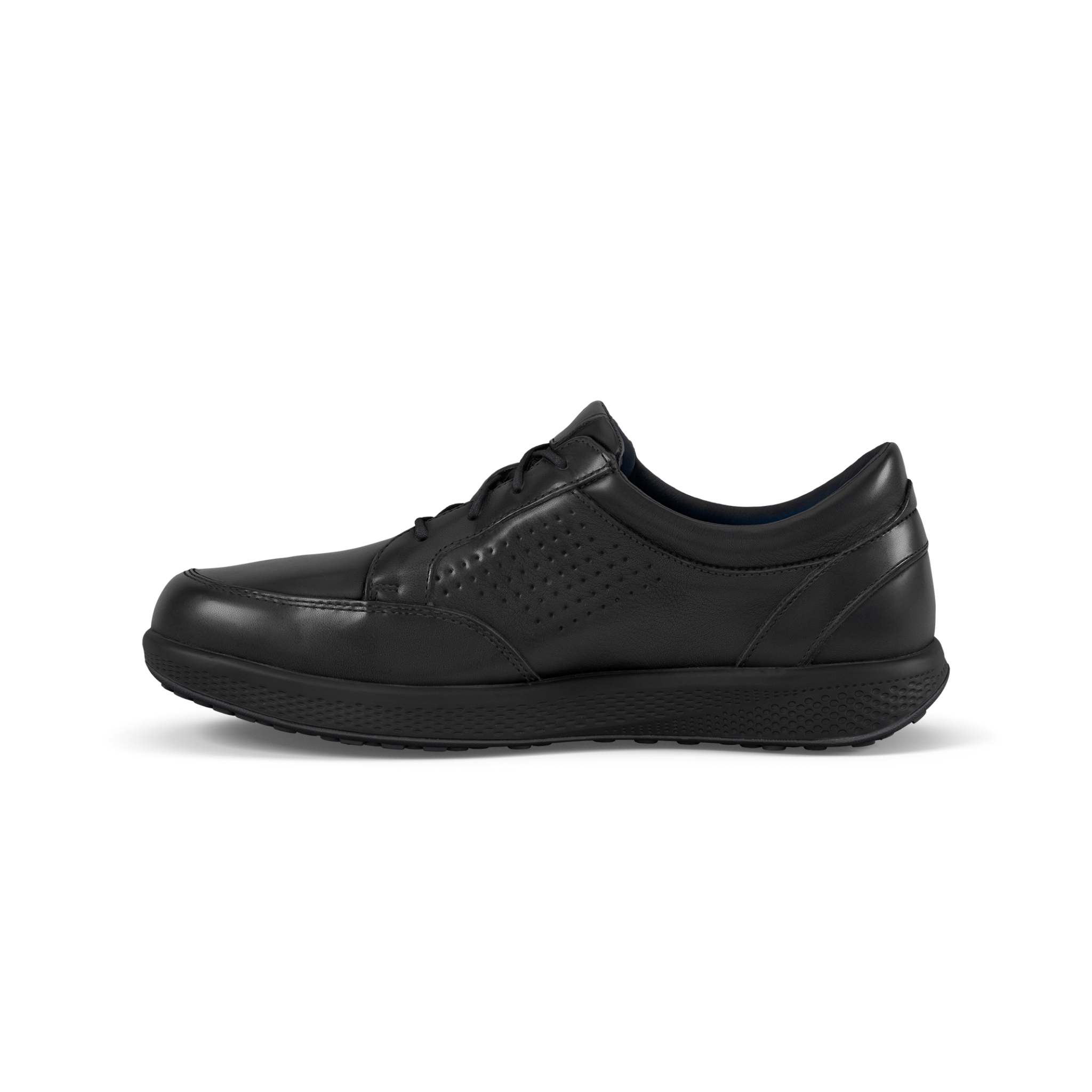 Black shoe on a white background