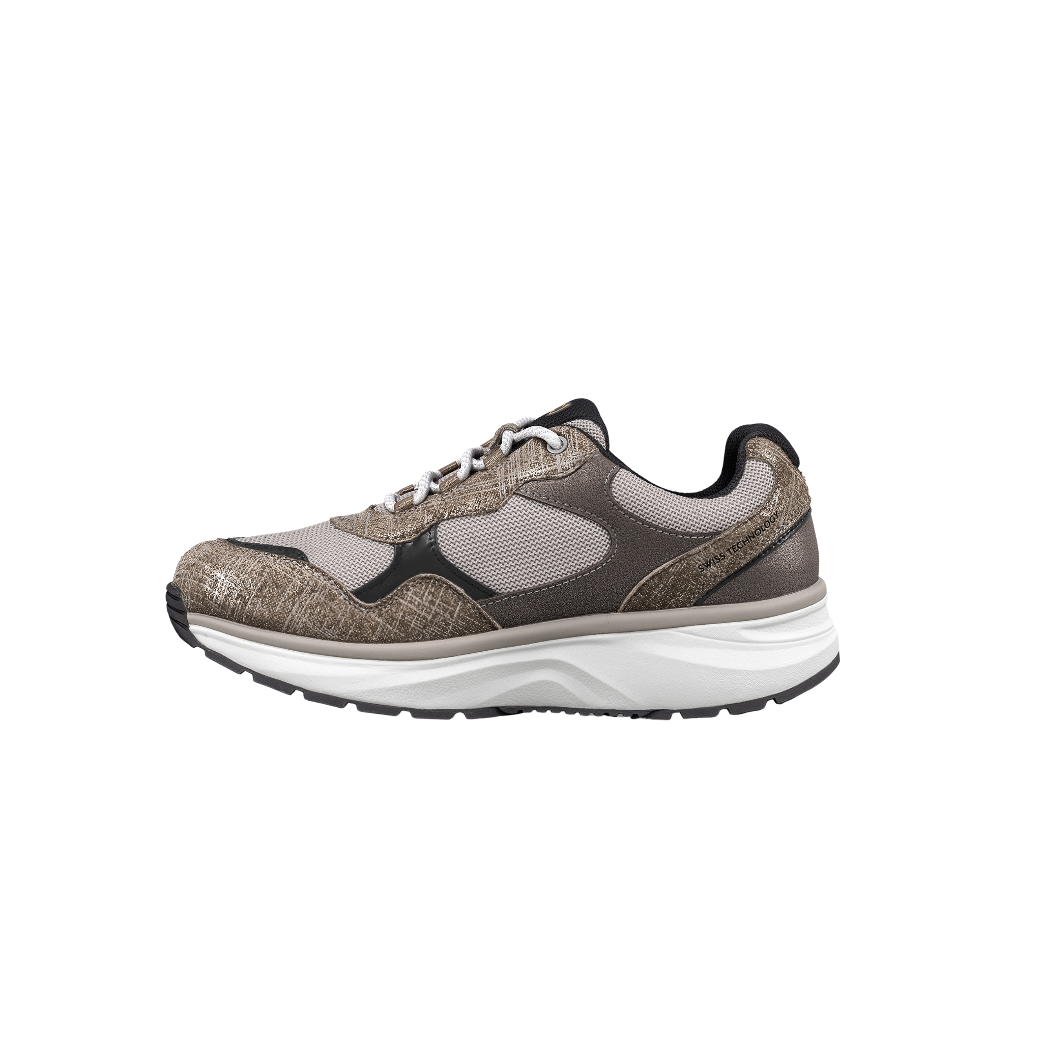Brown and gray sneaker on a white background