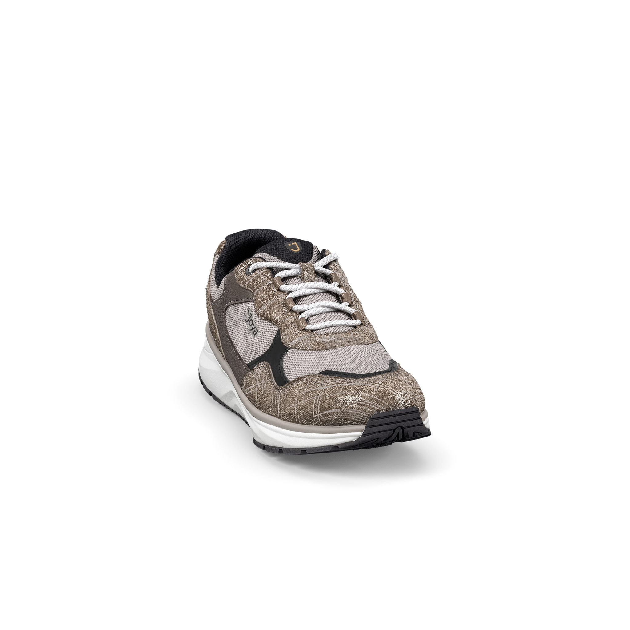 Sneaker with a white sole on a white background