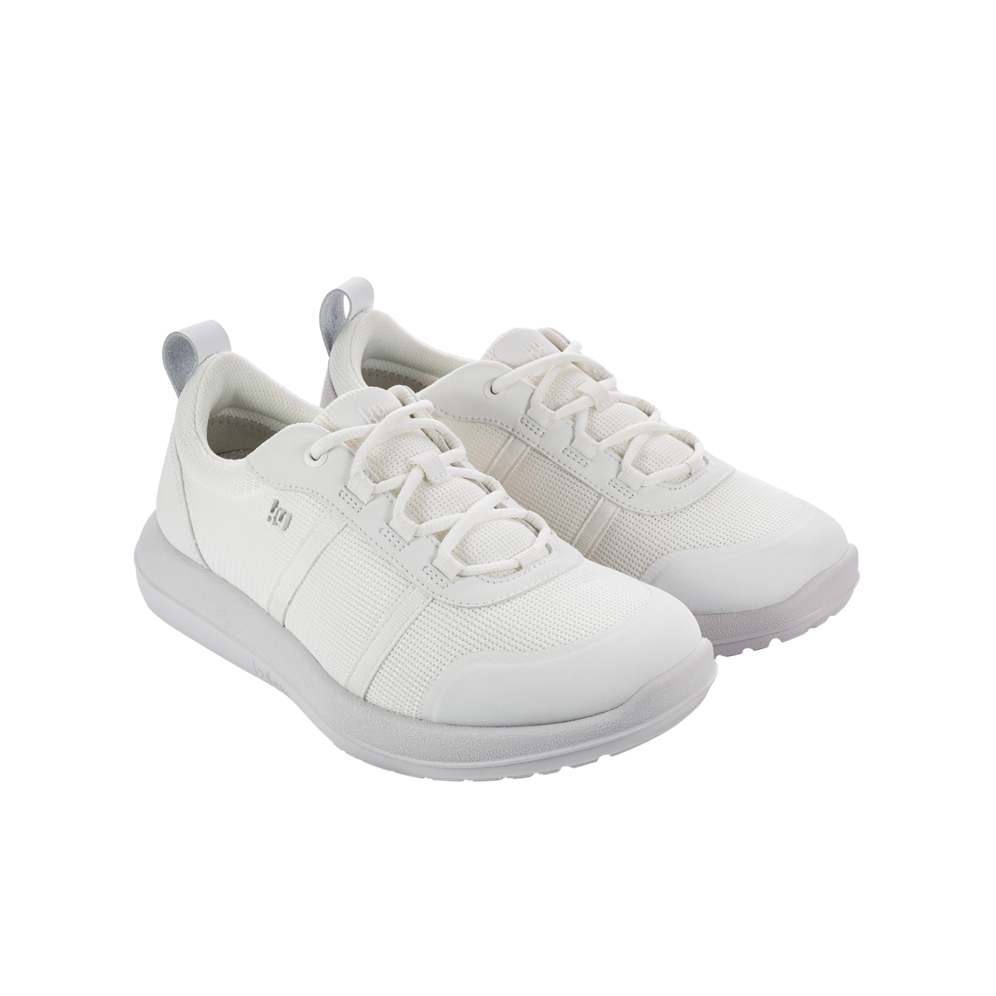 White sneakers on a white background