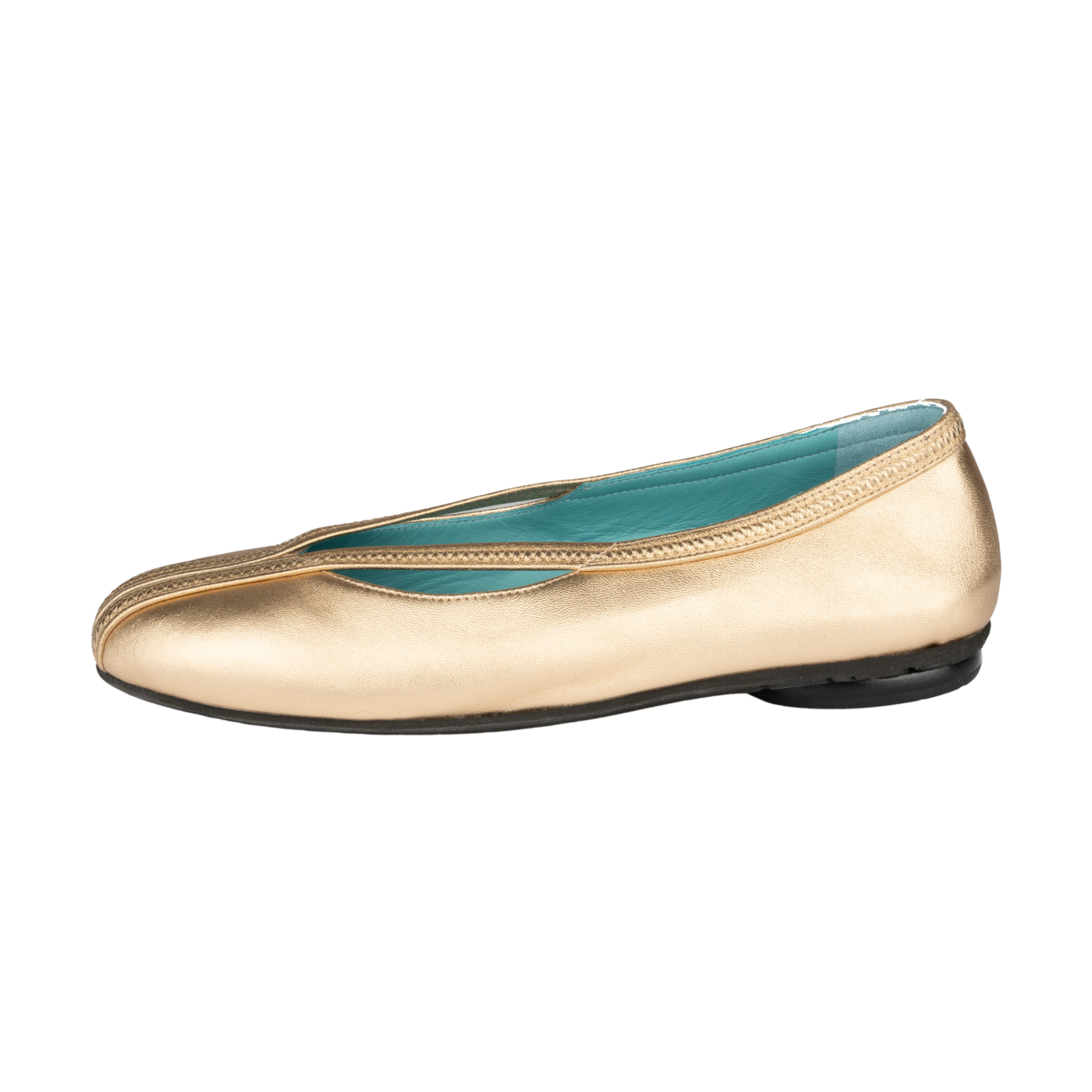 Thierry Rabotin Women's Gerry Gold Metallic Lambskin Nappa elastic ballet flat