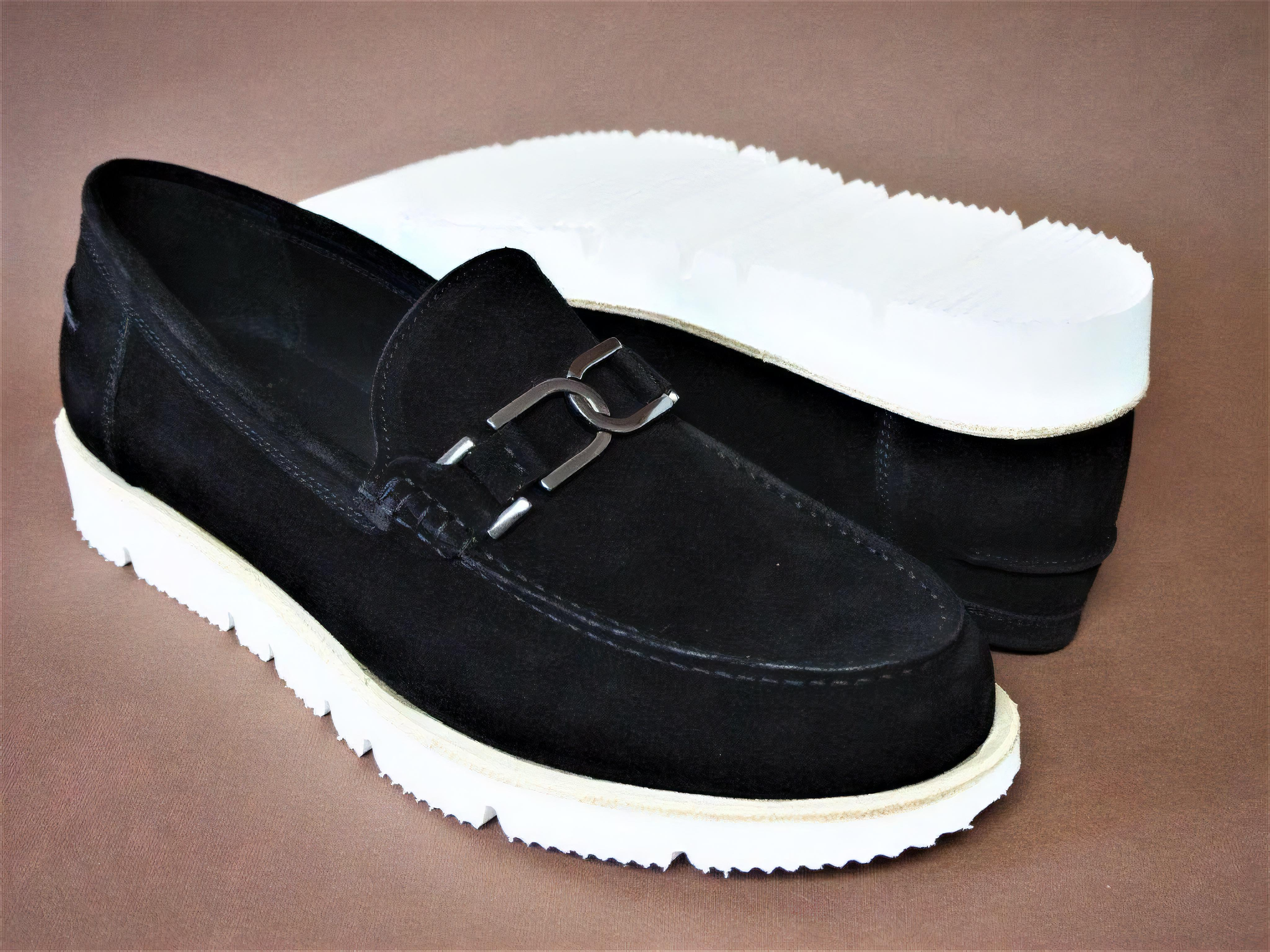 DI CHENZO Men's 5021 Black Velour Leather Loafer