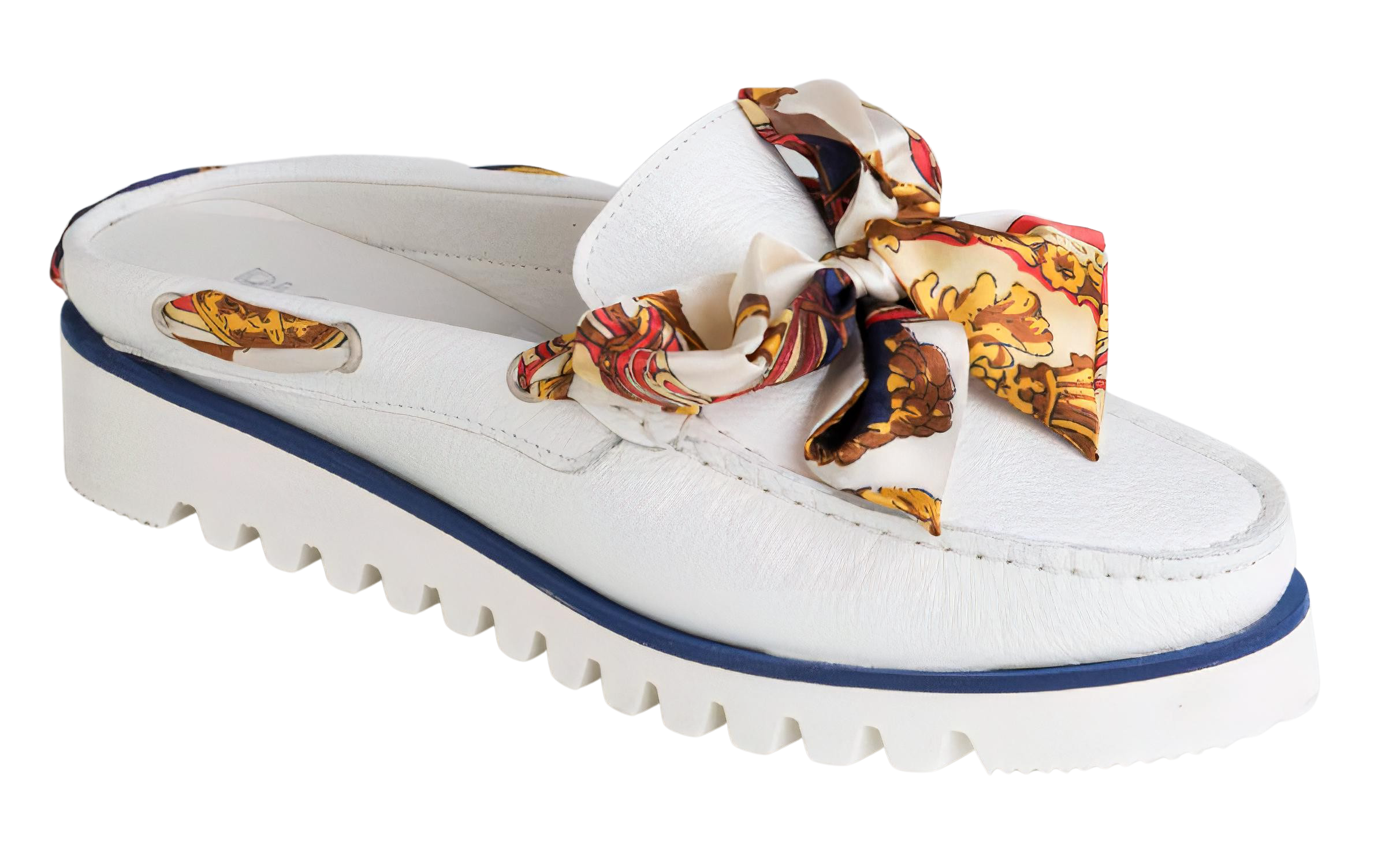 DI CHENZO Women's 958 White Leather Mule