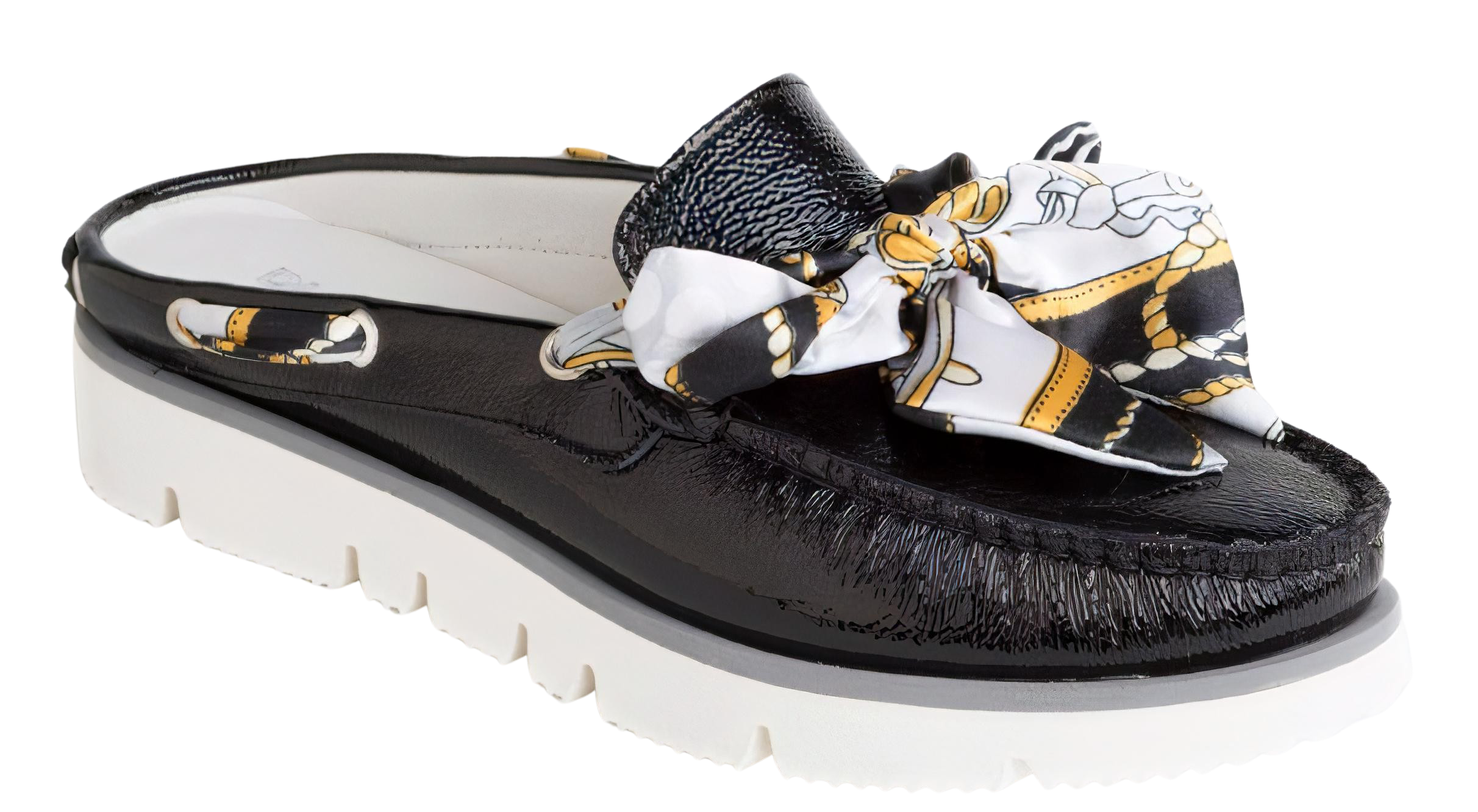 DI CHENZO Women's 958 Black Patent Leather Mule