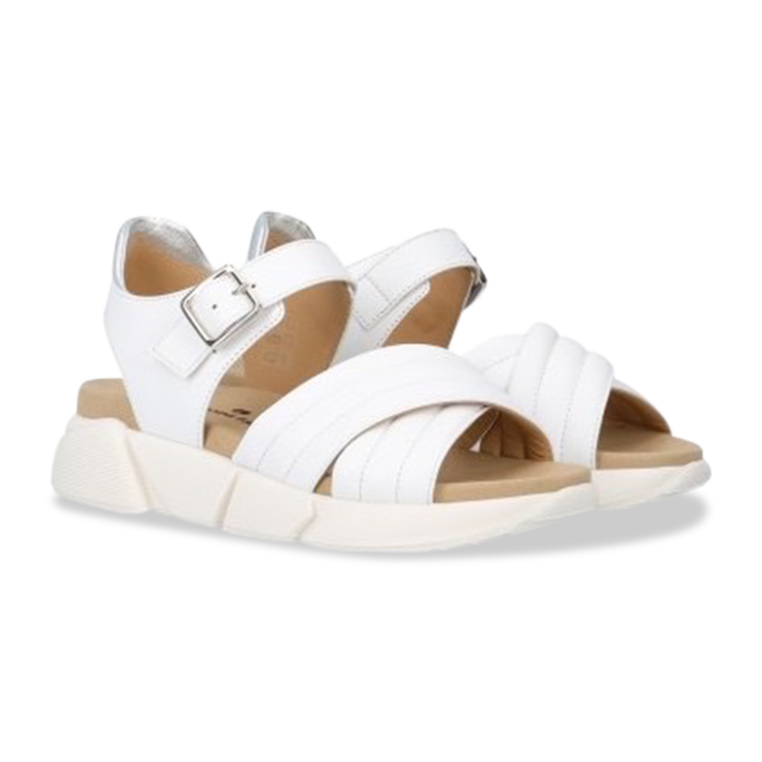 Giovanni Fabiani Women's Eden Smooth White Leather Sandal