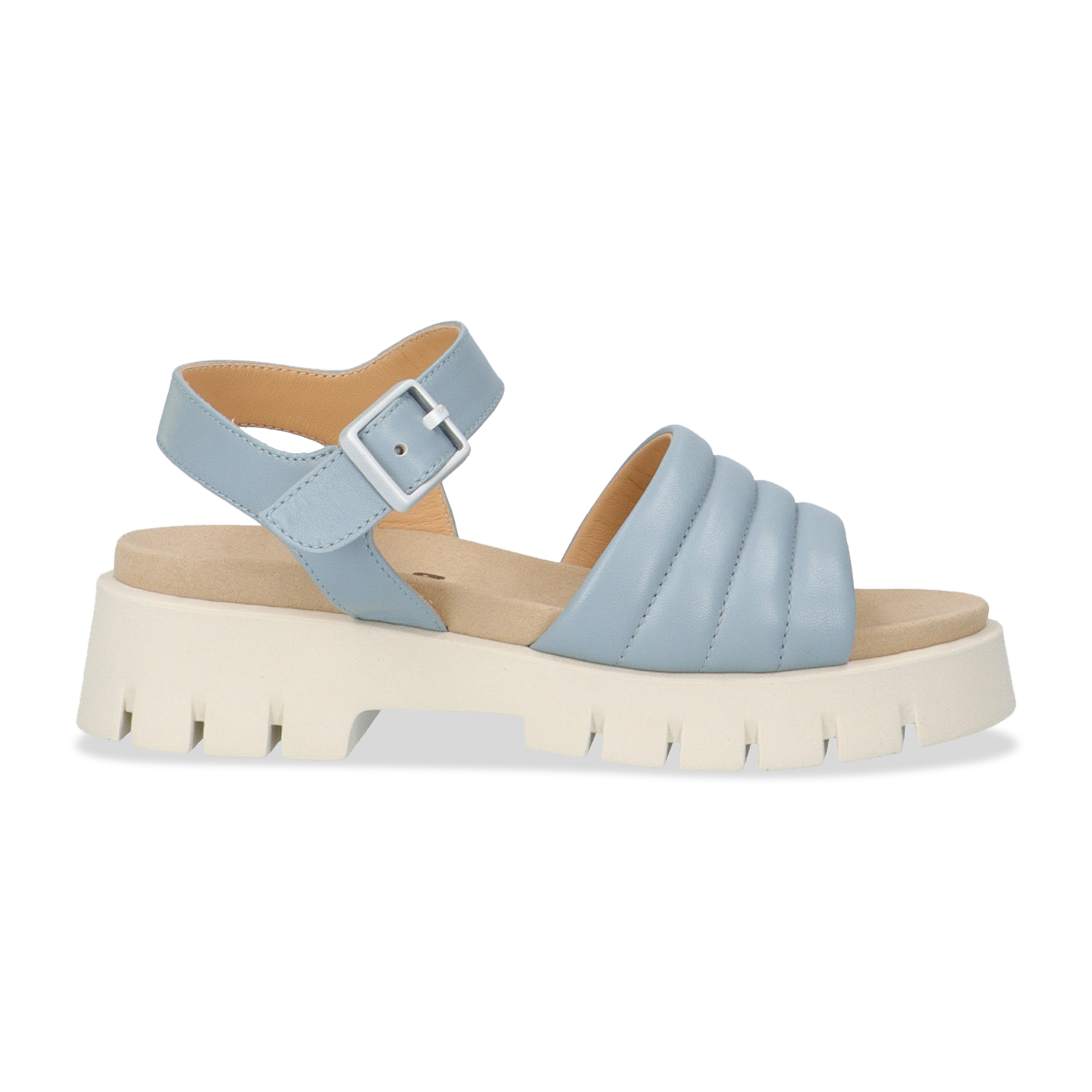 Giovanni Fabiani Edie Light Blue Smooth Leather Sandal