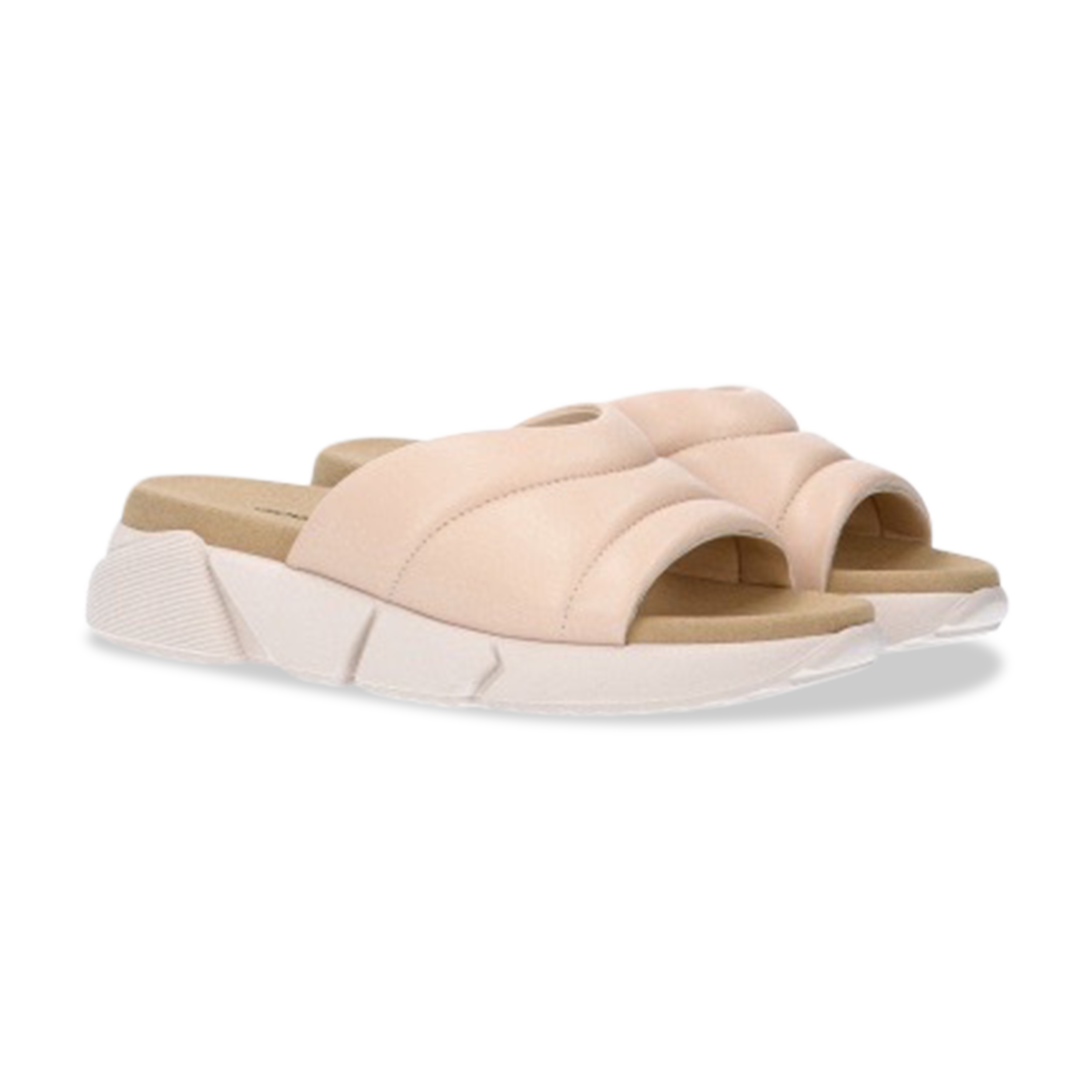 Giovanni Fabiani Women's Erin Nude Smooth Leather Slide Sandal