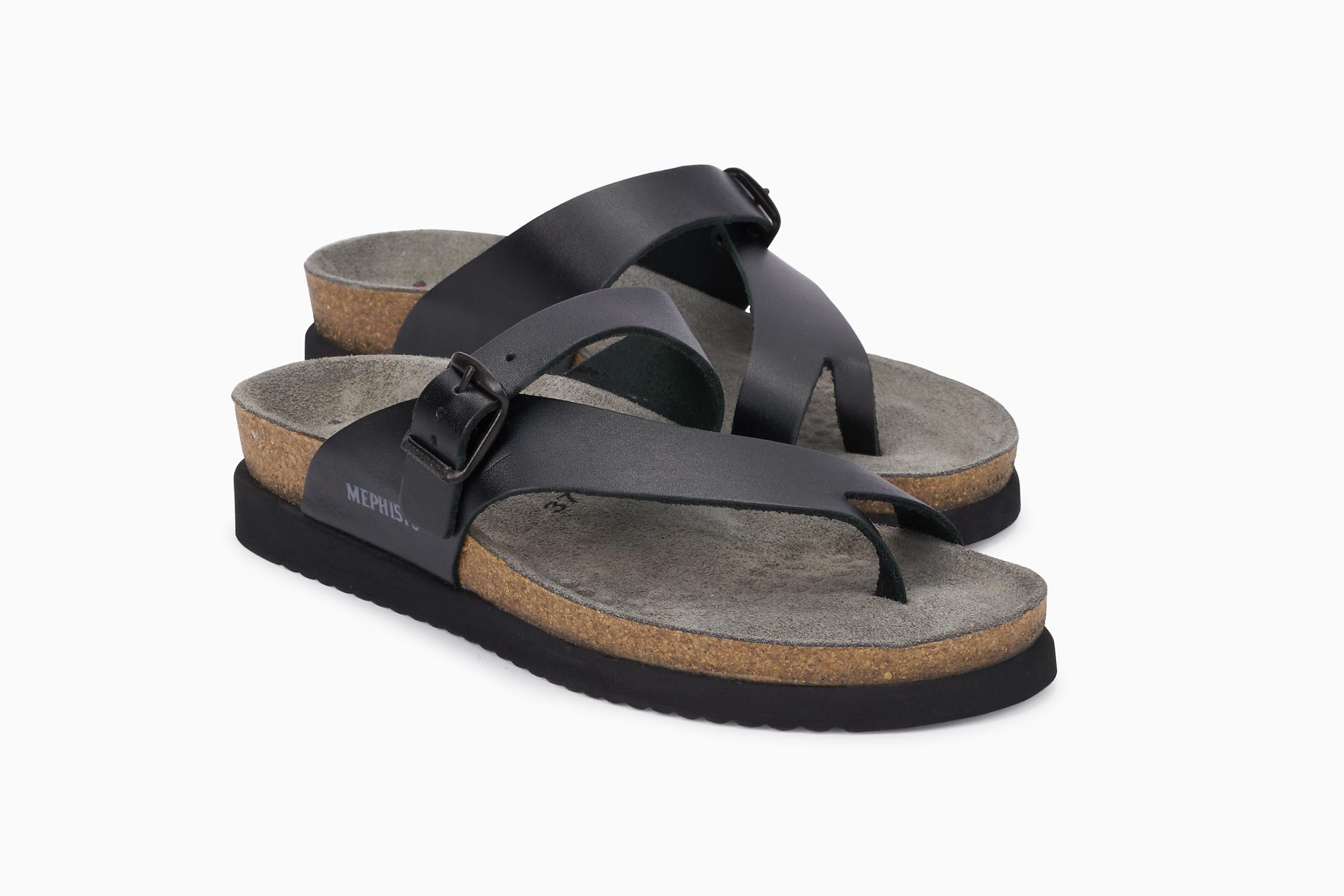 Mephisto Women's Helen Black Leather Sandal