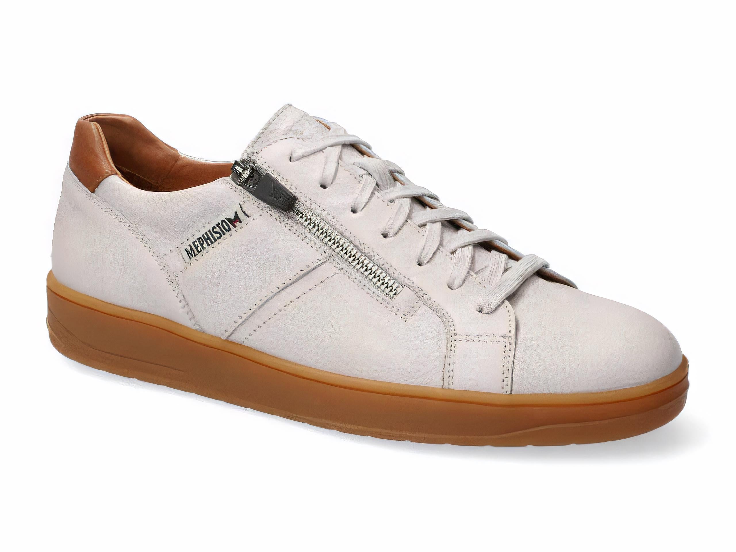 Mephisto Men's Henrik Off White Oregon Leather Zipper Shoe