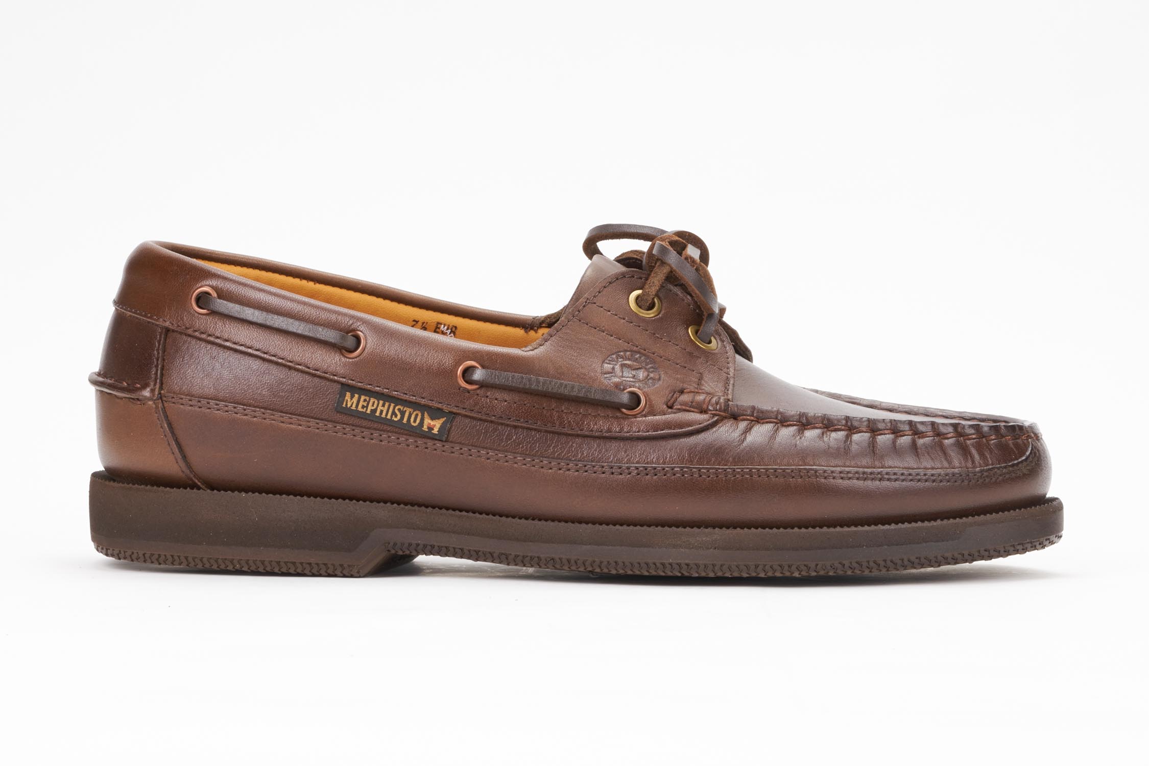 Mephisto Men's Hurrikan Dark Brown Leather Boat Shoe
