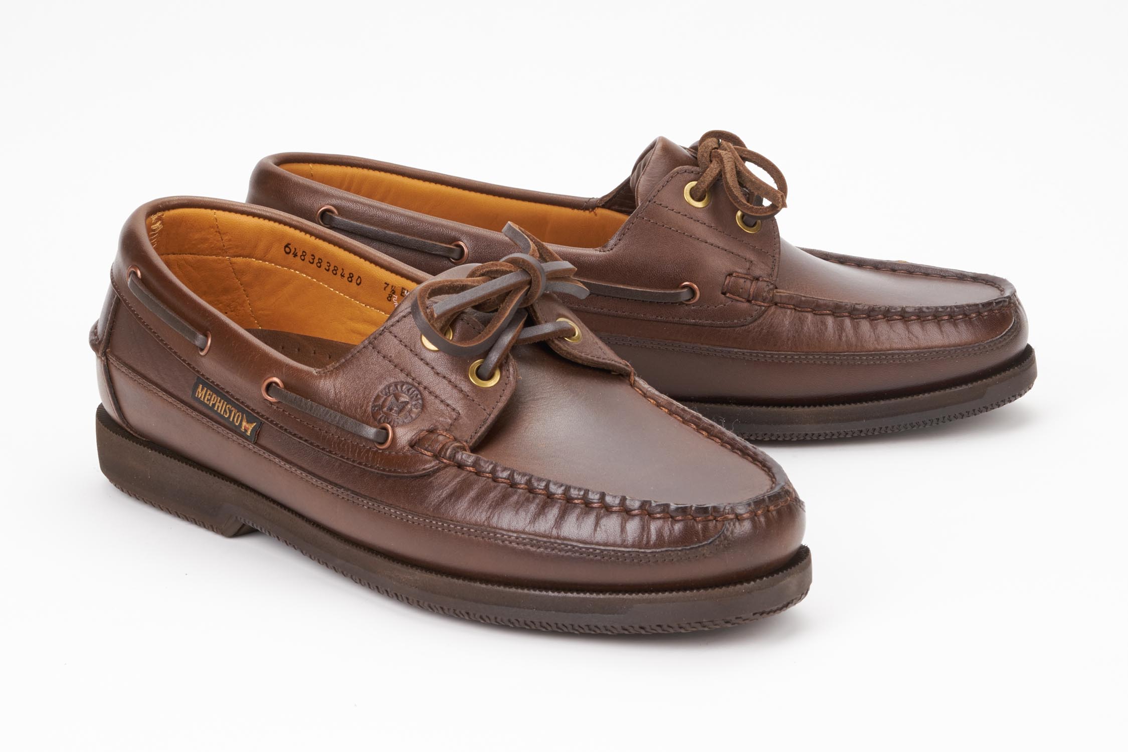 Mephisto Men's Hurrikan Dark Brown Leather Boat Shoe