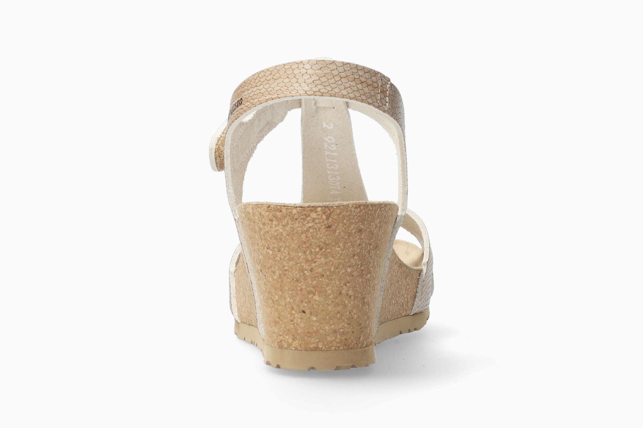 Mephisto Women's Liviane Light Sand Reptile Print Leather Wedge