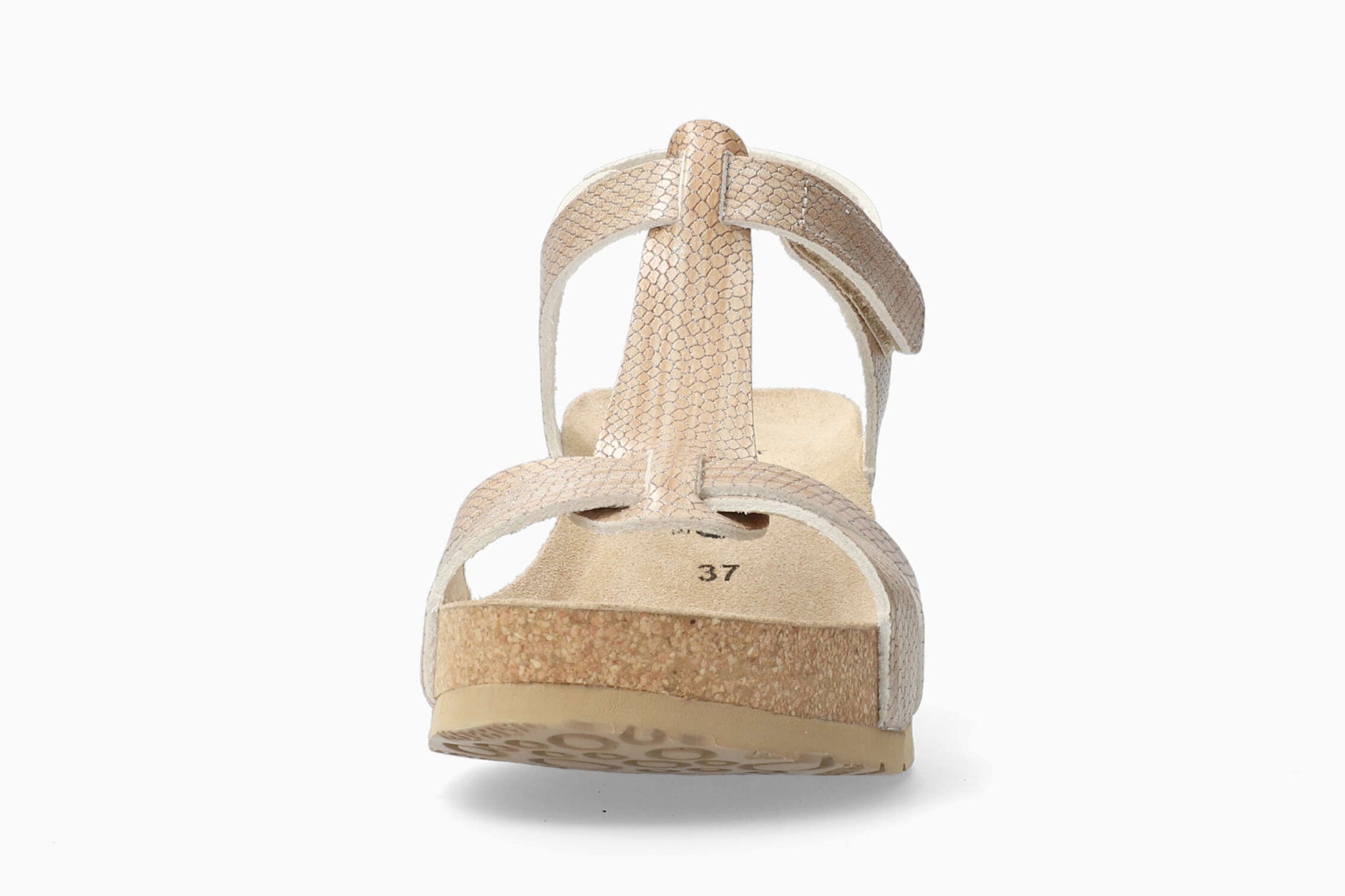 Mephisto Women's Liviane Light Sand Reptile Print Leather Wedge