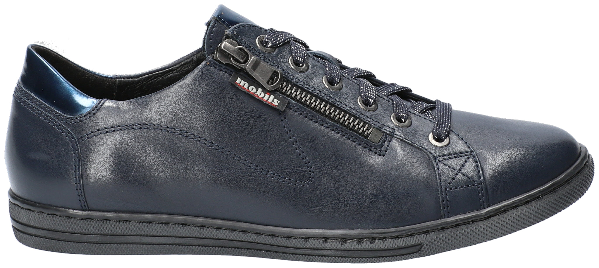 Mephisto Mobils Women's Hawai Deep Blue Silk Leather Walking Sneaker