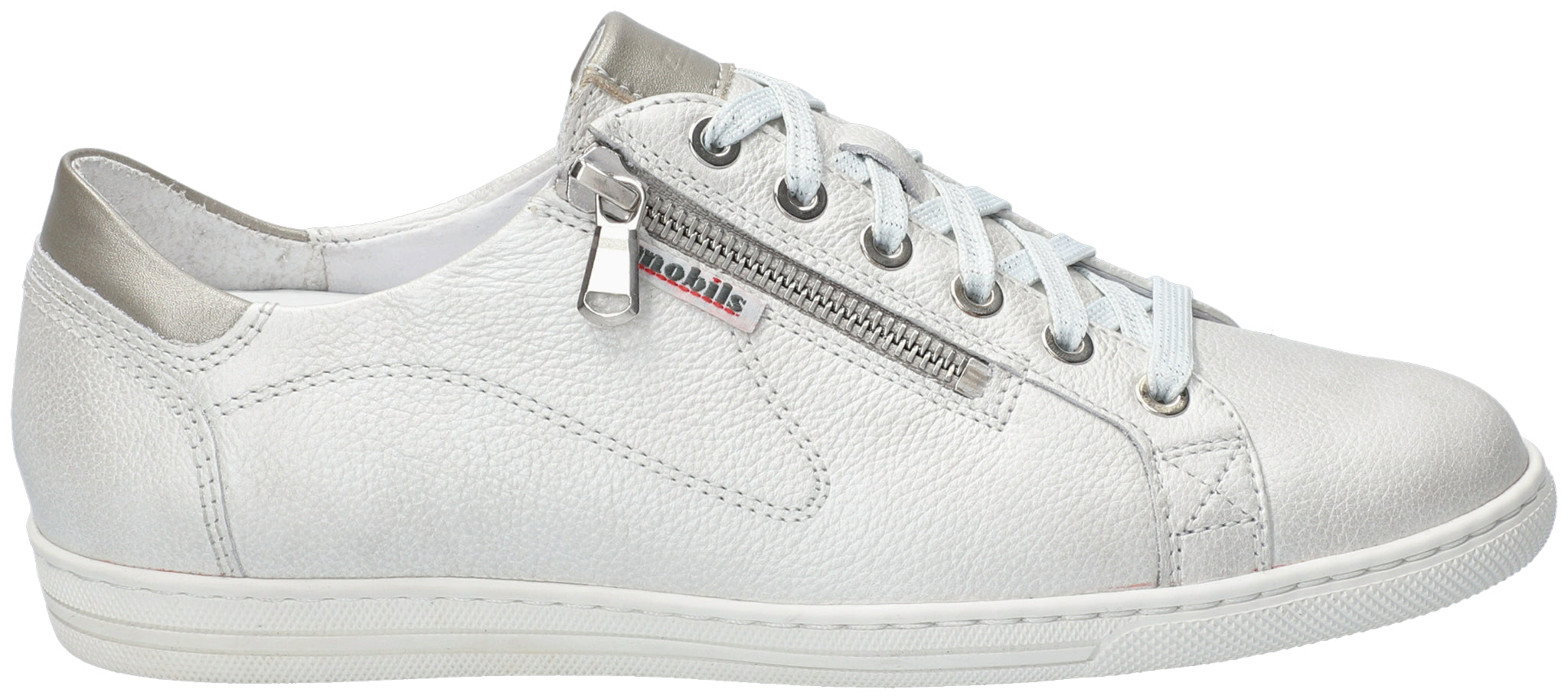 Mephisto Mobils Women's Hawai Off White Metallic Leather Sneaker