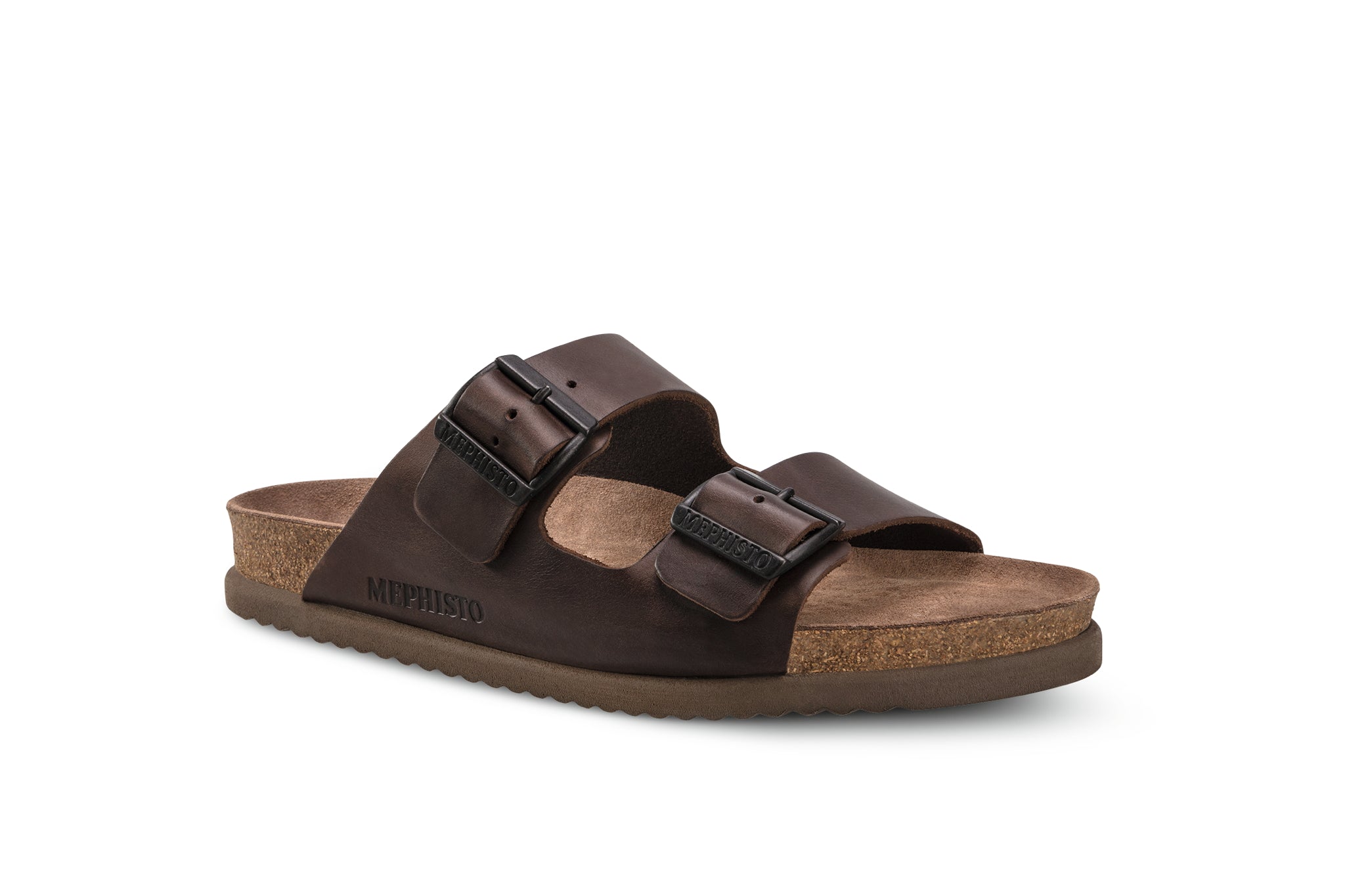 Mephisto Men's Nerio Dark Brown Leather Sandal