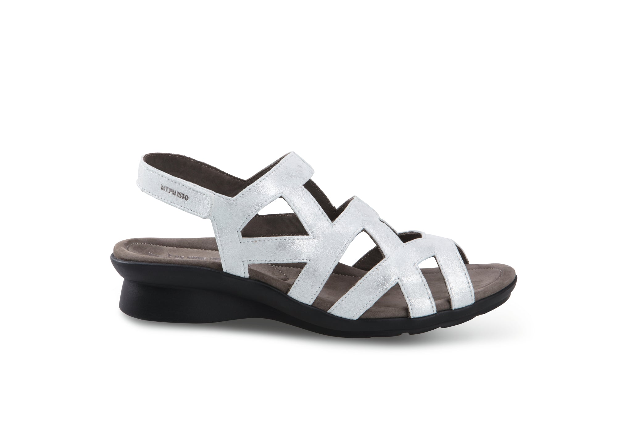 Mephisto Women's Pamela Silver Metallic Leather Sandal
