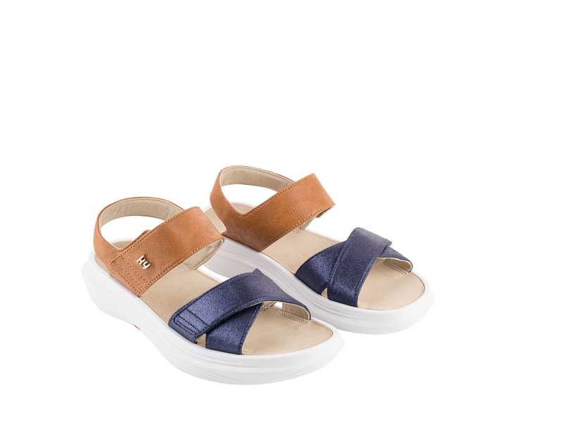 kybun Women's Melano Blue-Brown Sandal