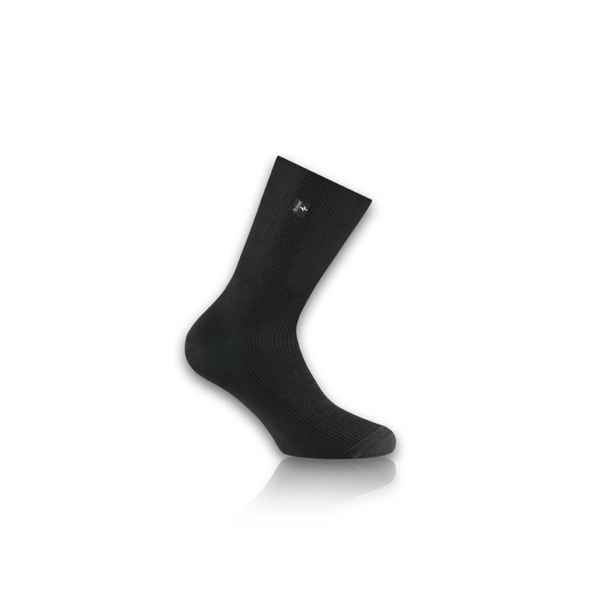 Black sock on a white background