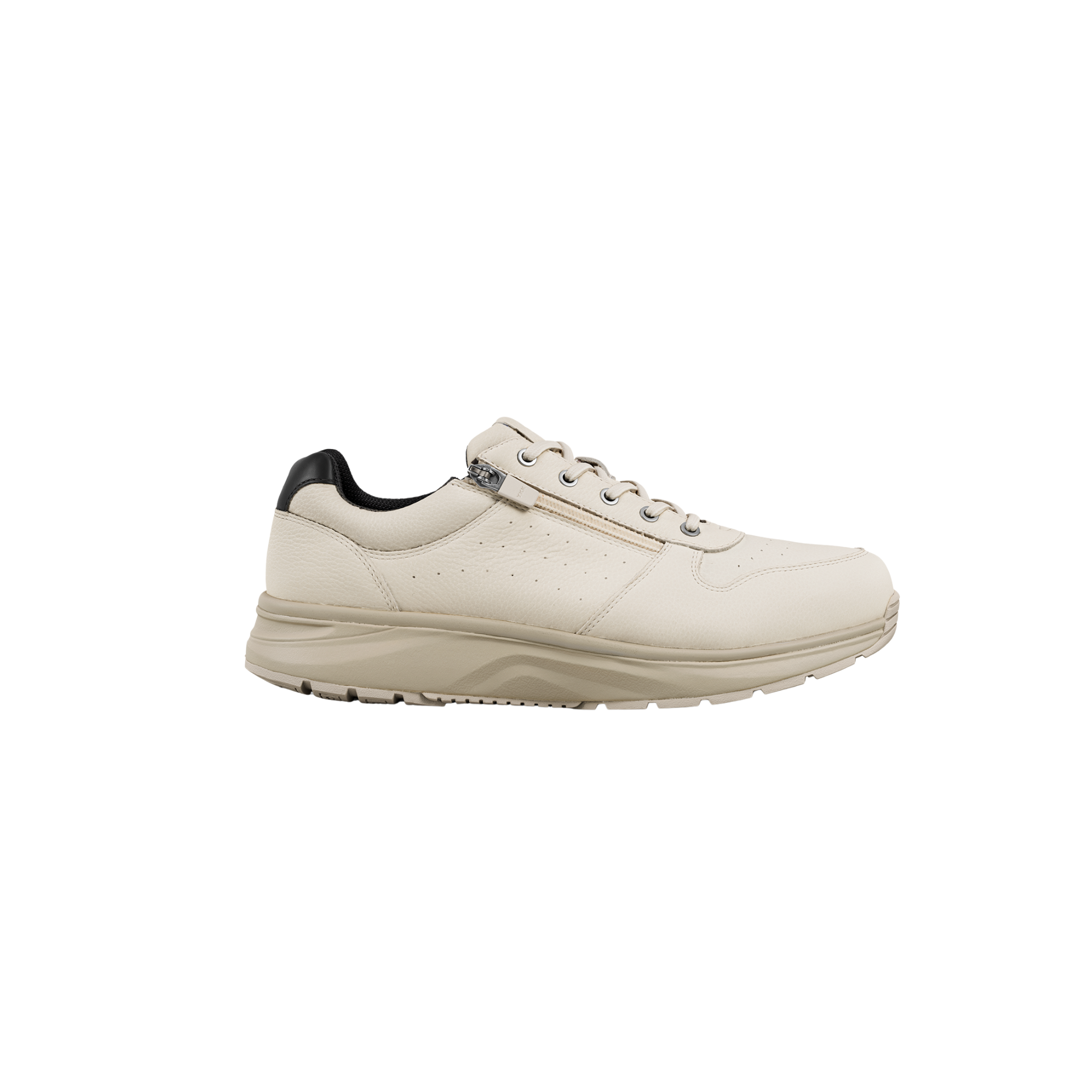 white shoe with side zipper
