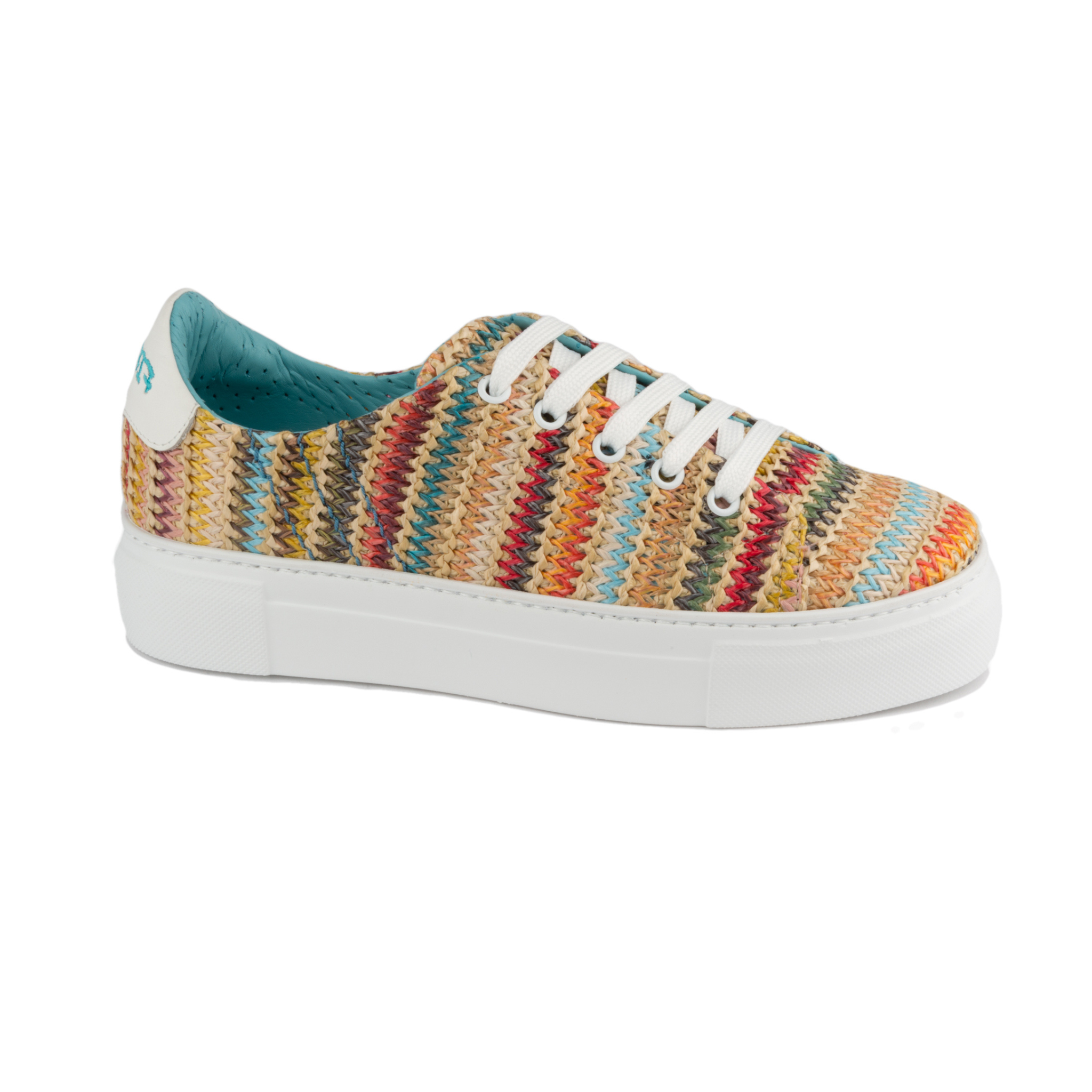 Fifty-12 Alessia Lux Sneaker in Multicolored Woven Mauri Leather