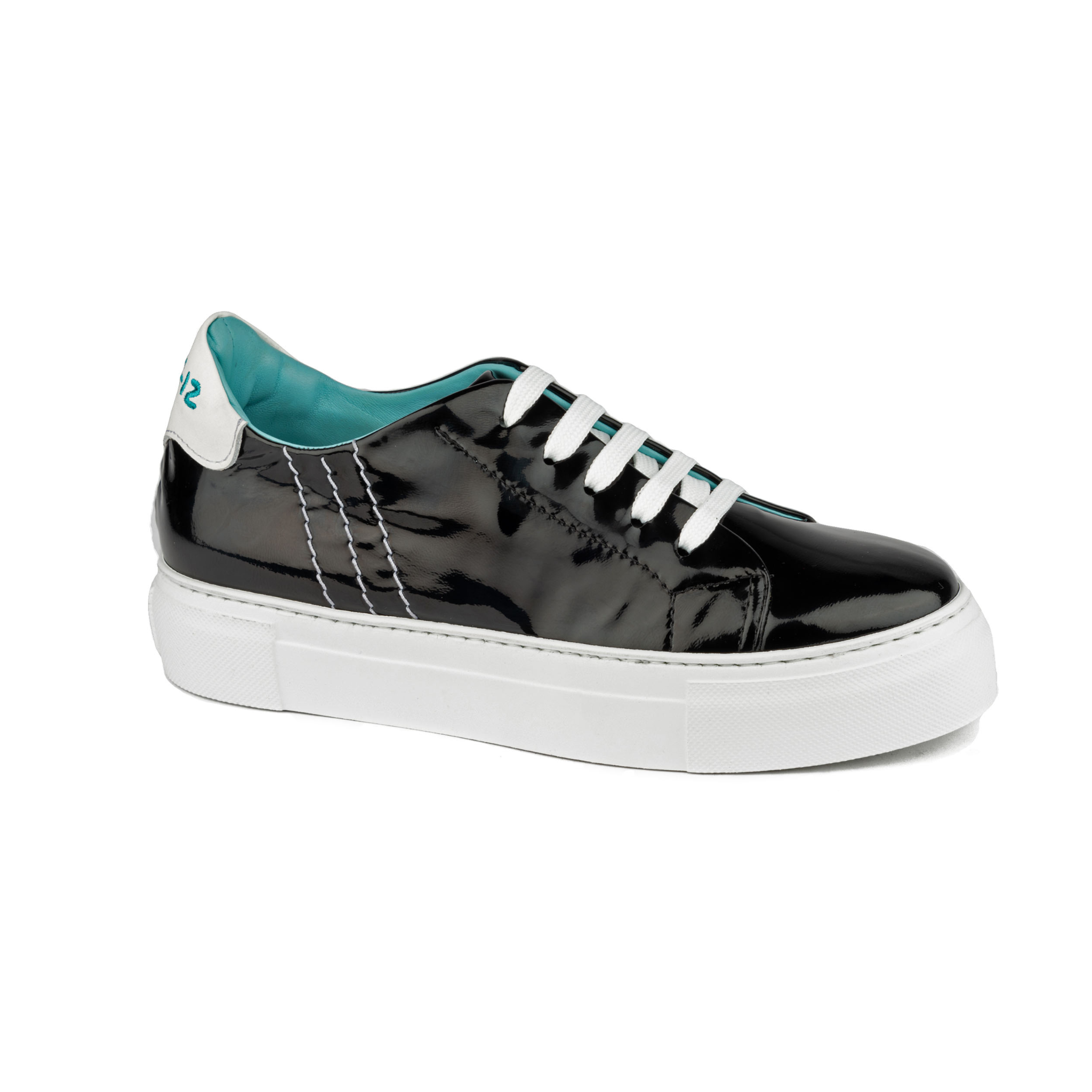 Fifty-12 Anna Lux Sneaker in Black Shine Patent Lambskin Leather