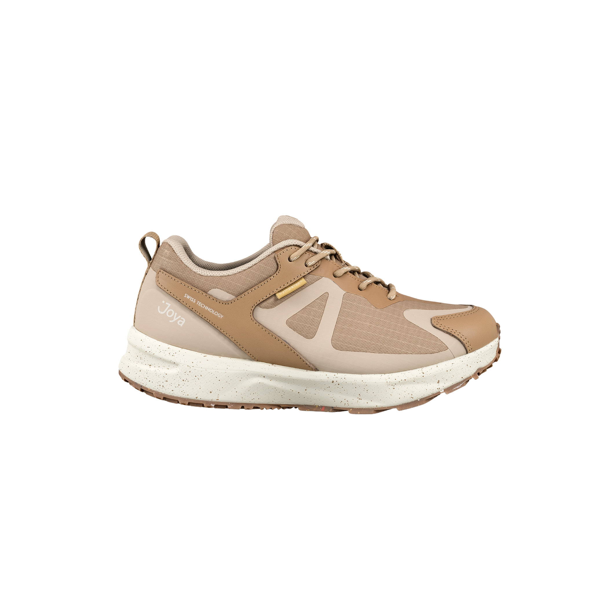 Beige and brown sneaker on a white background