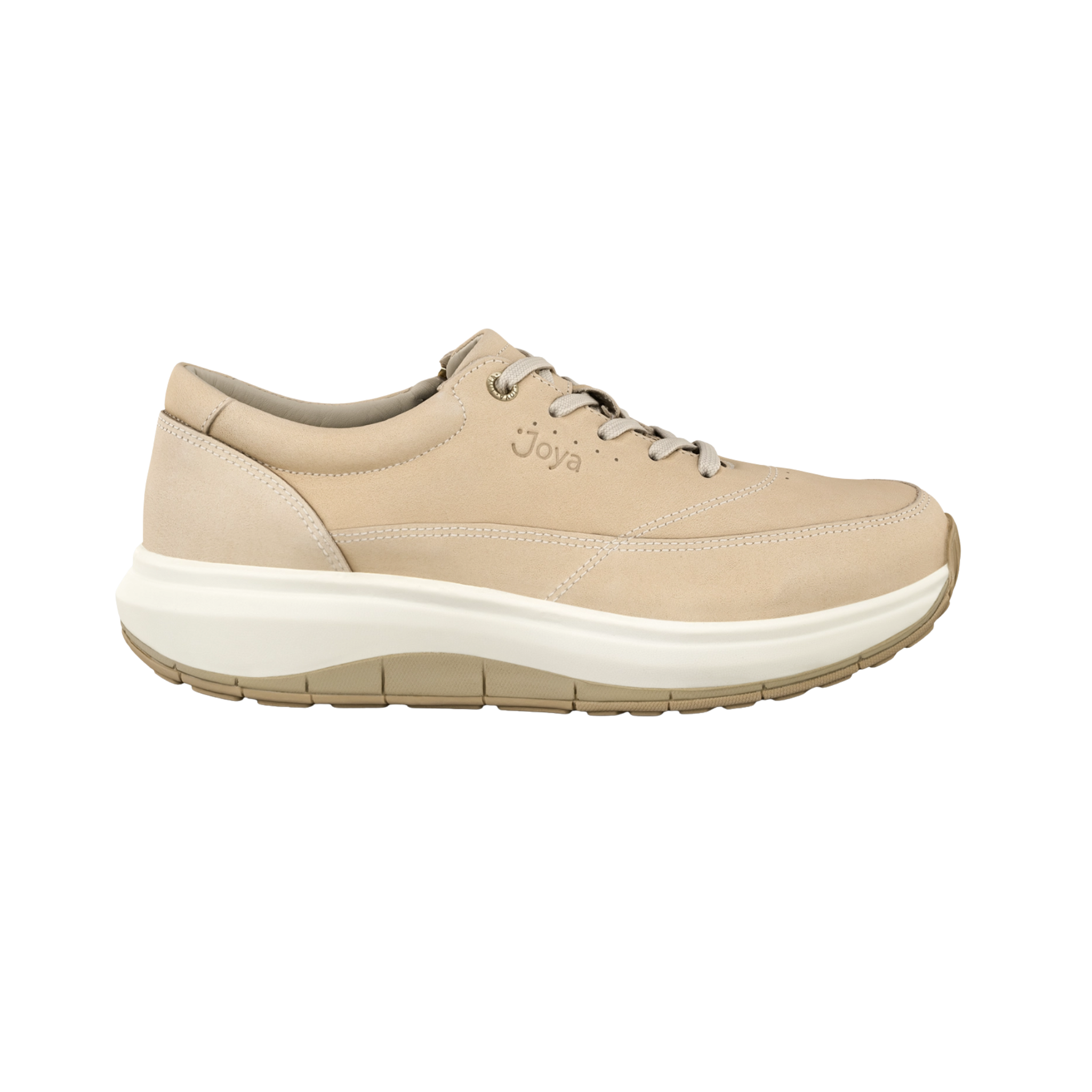 Beige shoe with white sole on a white background
