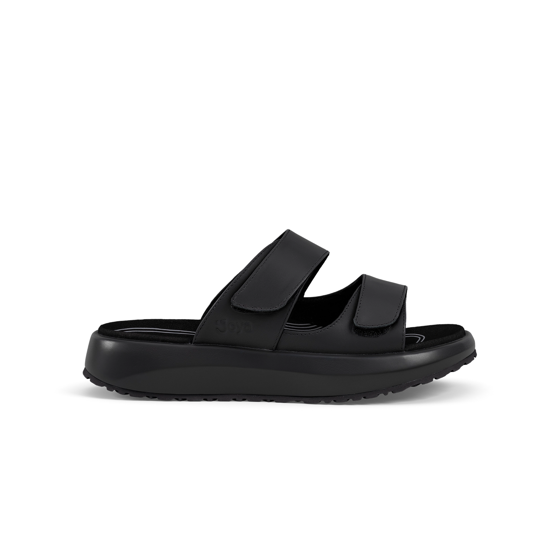 black slip on sandal