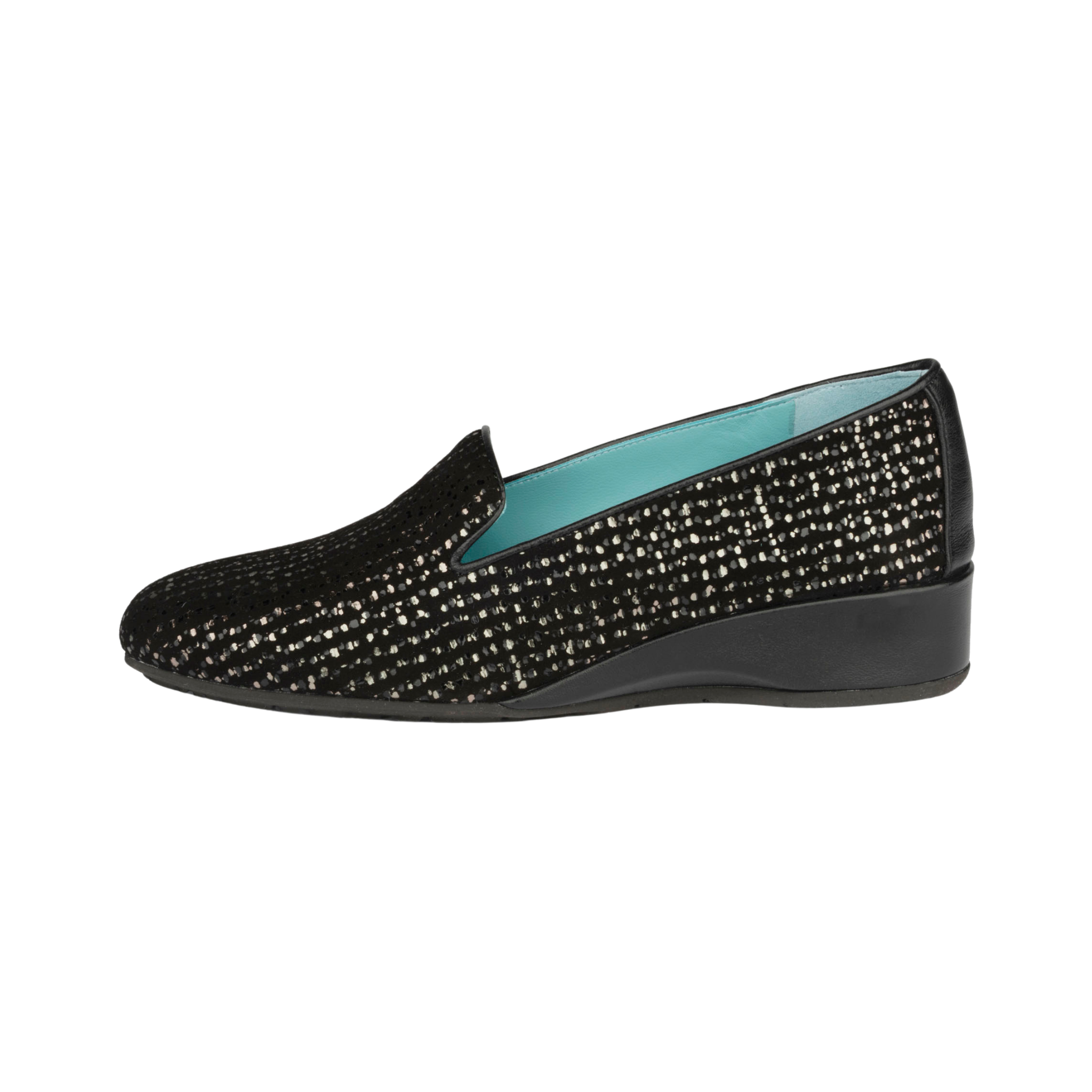 Thierry Rabotin Women's Graziella Black Metallic Slip-On Wedge
