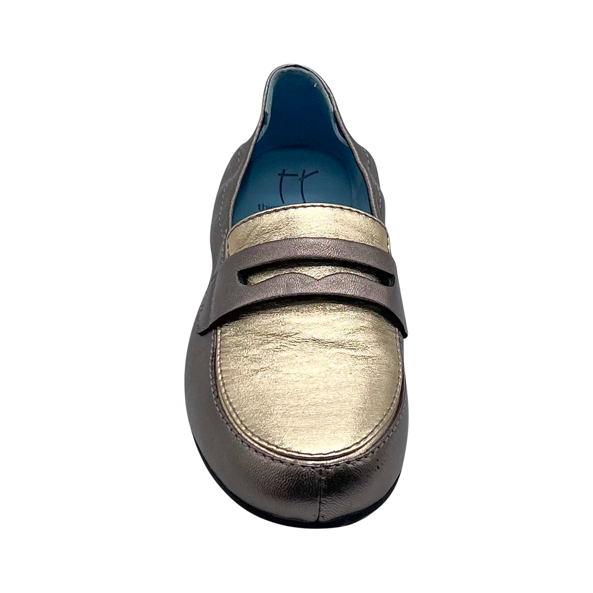 Thierry Rabotin Women's Gemona Bronze and Gold Metallic Lambskin Leather Combo Flat