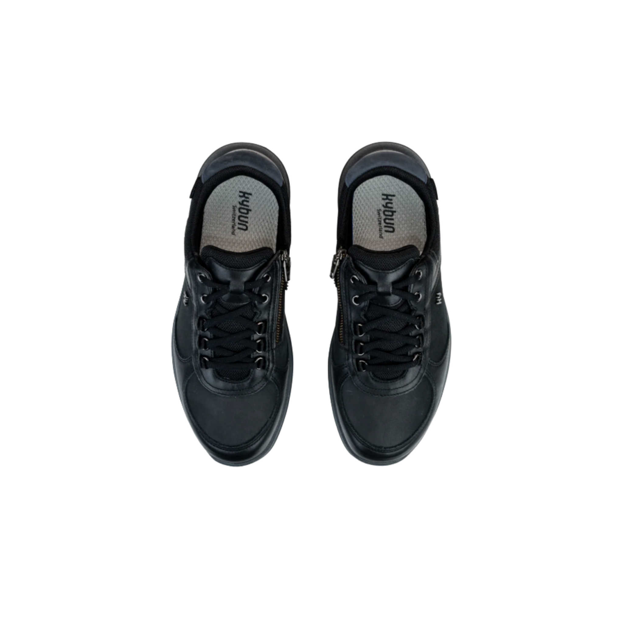 a pair of kybun Men's Rolle Black II Shoes with black laces