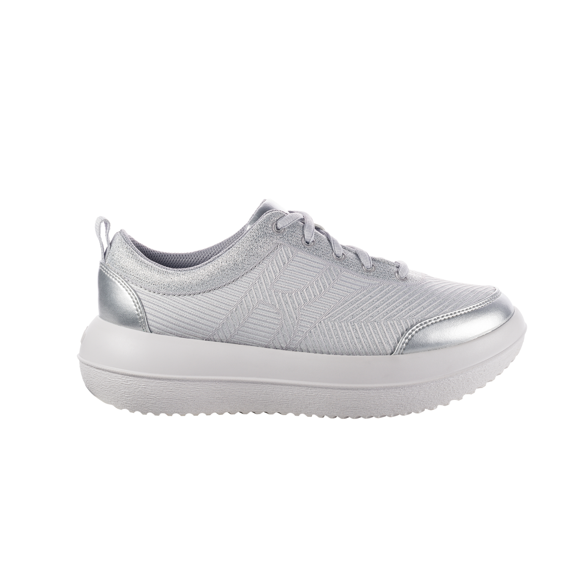 Silver sneaker on a white background