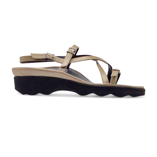 Thierry Rabotin Women's Wave 1320 in Gold Beige Taffetas Leather