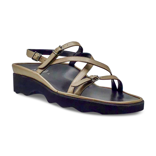 Thierry Rabotin Women's Wave 1320 in Gold Beige Taffetas Leather