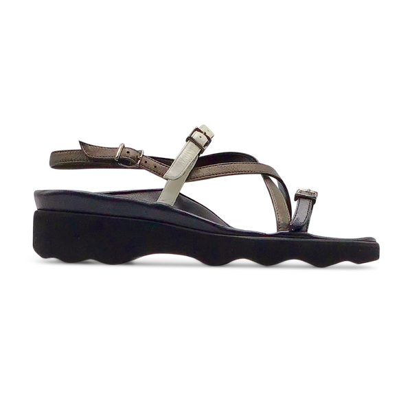 Thierry Rabotin Women's Wave 1320 in Black Pewter and White Leather Combo
