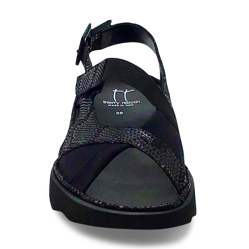 Thierry Rabotin Women's Wilton 1326 Black Stamped Suede Combo