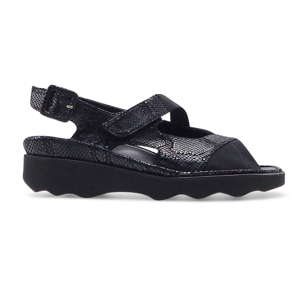 Thierry Rabotin Women's Wilton 1326 Black Stamped Suede Combo