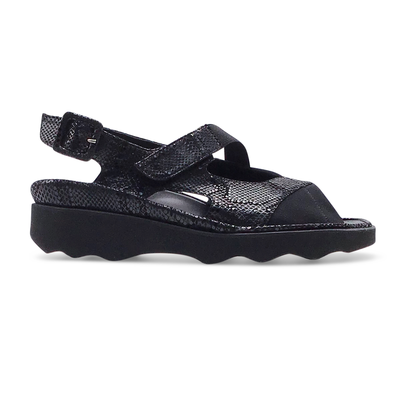Thierry Rabotin Women's Wilton 1326 Black Stamped Suede Combo