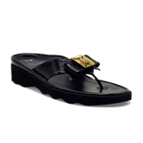 Thierry Rabotin Women's Kristen 1330 Black Patent Leather and Gold Button