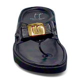 Thierry Rabotin Women's Kristen 1330 Black Patent Leather and Gold Button