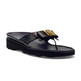 Thierry Rabotin Women's Kristen 1330 Black Leather Gold Button