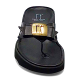 Thierry Rabotin Women's Kristen 1330 Black Leather Gold Button